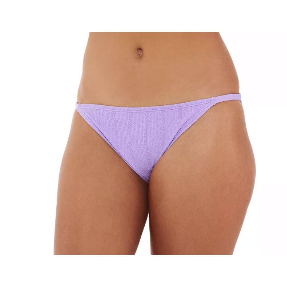 Juniors Ninety-Nine Degrees Purple lavender Crinkle Bikini Swim Bottoms